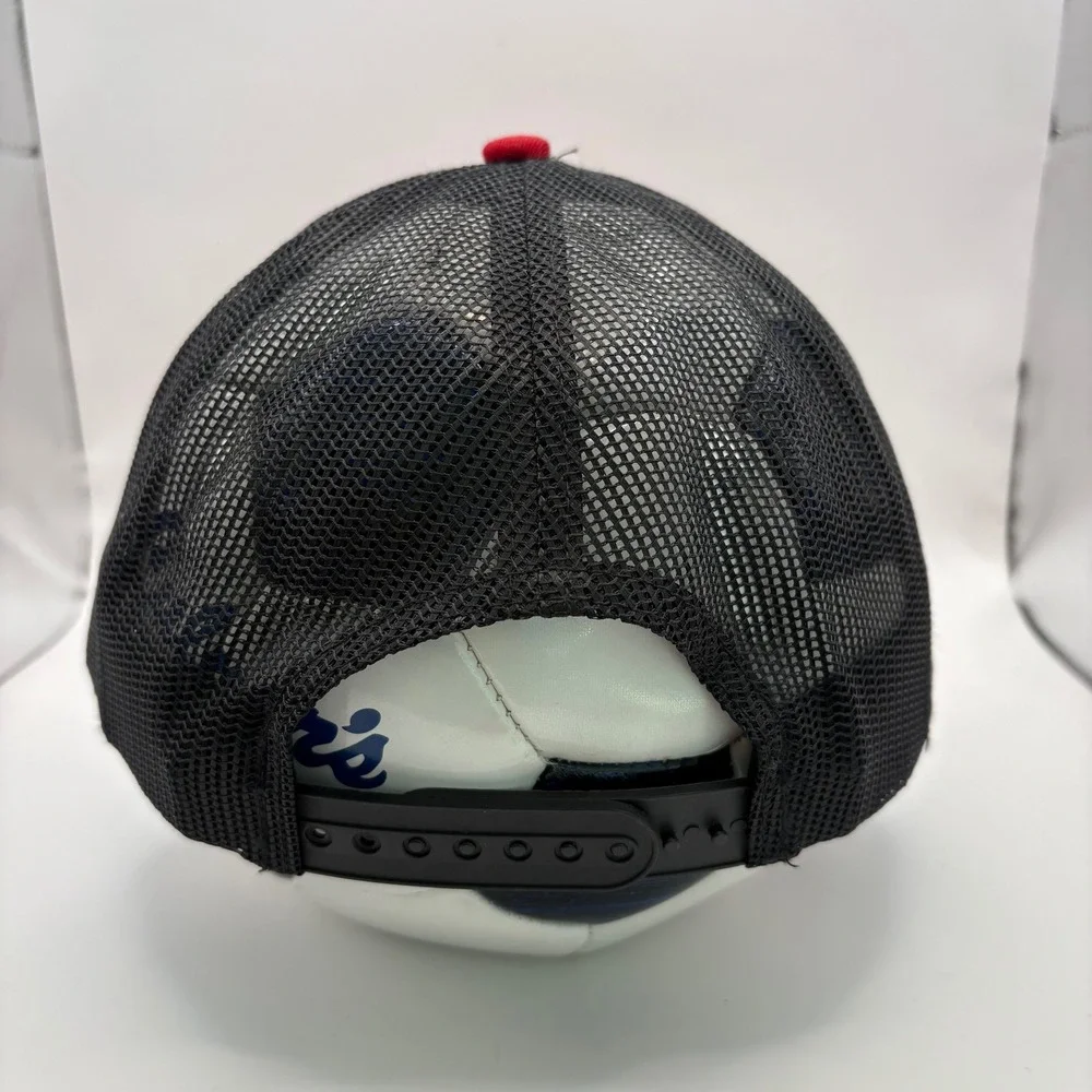 Lanier Life Lake Lanier Fishing Boating Trucker‎ Hat Red Black Snapback Mesh Cap
